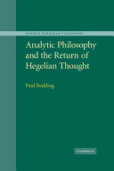 Analytic philosophy and the return of Hegelian thought /