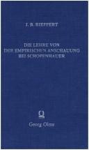 Die Lehre von der empirischen Anschauung bei Schopenhauer und ihre historischen Voraussetzungen /