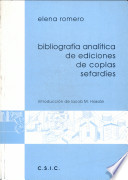 Bibliografía analítica de ediciones de coplas sefardíes /