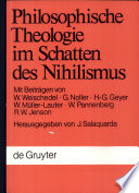 Philosophische Theologie im Schatten des Nihilismus. /