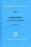 Convexity : an analytic viewpoint /