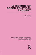 A history of Greek political thought /