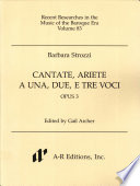 Cantate, ariete a una, due, e tre voci, opus 3 /