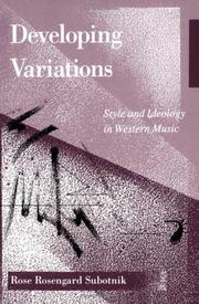 Developing variations : style and ideology in Western music /