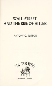 Wall Street and the rise of Hitler /