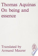 On being and essence /