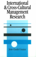 International and cross-cultural management research.