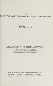 Equity; analysis and explanation,