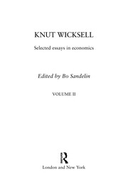 Knut Wicksell : selected essays in economics.